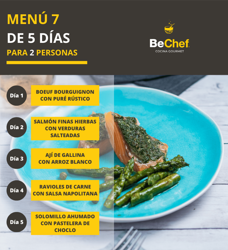 Pack menú semanal 7 para dos – BeChef