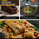 Pack familiar Strudel de Salmón más 6 acompañamientos y Torta Barra a elección