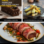 Pack familiar Filete Envuelto en Tocino más 6 acompañamientos y Torta Barra a elección